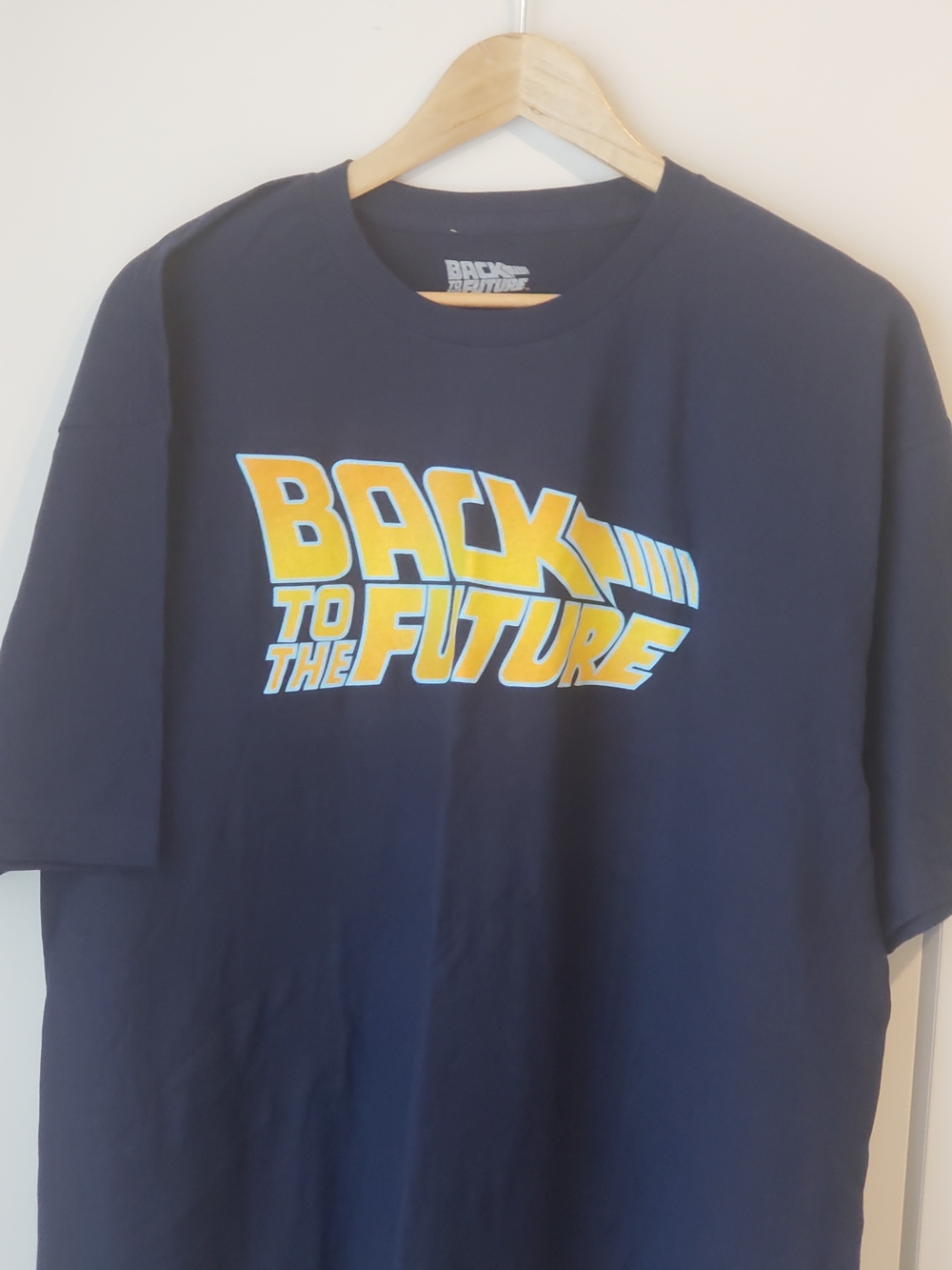 Universal Navy Back to the Future Graphic Tee with Yellow Print